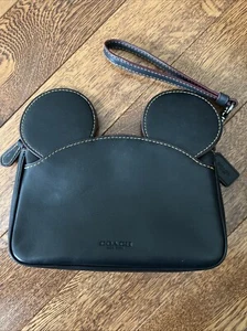 Coach X Disney F59529 Mickey Mouse Ears Wristlet BLACK - Picture 1 of 13