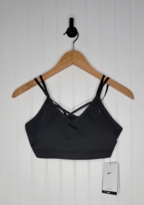 Nike Dri-Fit Indy Strappy Sports Bra Solid Black Size Medium •New With Tags  - Image 1 of 4