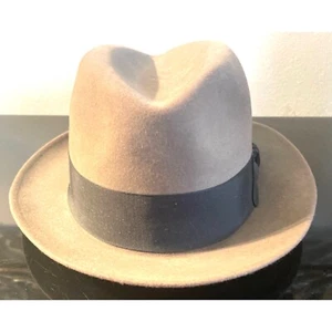 Dobbs Fifth Avenue Vintage grau Wolle mit schwarzem Band keine Feder Fedora Hut 56/7" - Bild 1 von 9