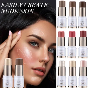 Womens Contour Cream Blush Sticks for Cheeks Lips Highlighter Stick Face Makeup - Picture 1 of 23