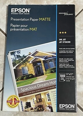 Epson presentation paper matte 11in x 17in 27lb 4.9 mil Legal size (70 Sheets) - Image 1 of 3