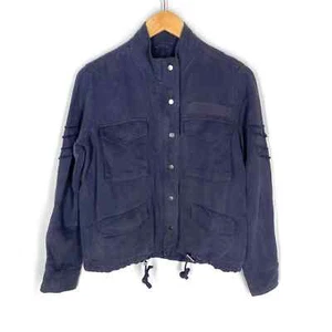 Rails Halifax Drawstring Jacket Womens Navy Blue Military Full Zip Storm Flap XS - Picture 1 of 10