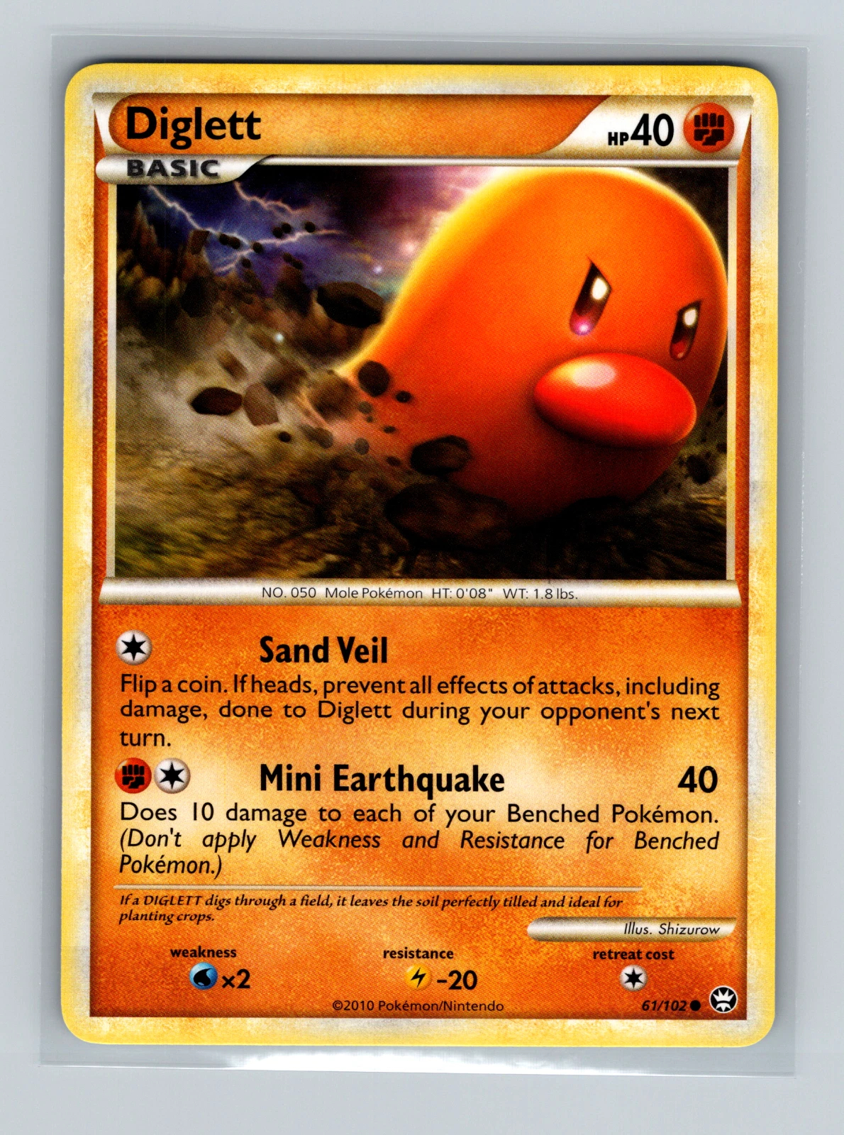 DIGLETT  61/102 HGSS TRIUMPHANT Pokemon Card NM