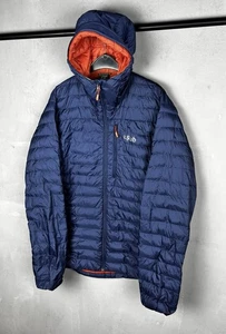 Rab Mens Microlight Alpine Puffer Navy Hooded Down Coat Jacket Size XL - Picture 1 of 16