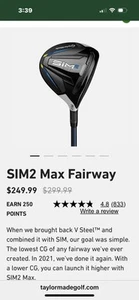 TaylorMade SIM2 Max Hit 2 Times Basically Brand New with Headcover - Picture 1 of 4