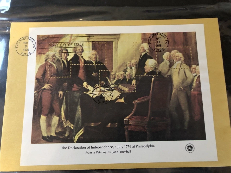 Honoring The Declaration of Independence Philadelphia, PA 1976 FDC 13 Cent Stamp - Image 1 of 4