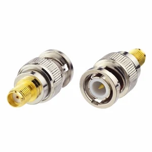 Paquete de 2 adaptadores de conector SMA hembra a BNC macho para radioaficionado de dos vías - Imagen 1 de 4