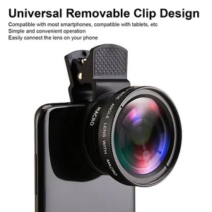Obiektyw telefonu 2w 1 HD Professional Uniwersalny klips 0,45X Szeroki kąt 12,5X Macro Len - Zdjęcie 1 z 12