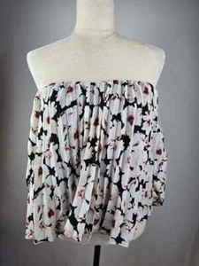 Neu mit Etikett! EXPRESS Größe Small Damen Plissee Blumen Top Puffärmel  - Bild 1 von 3