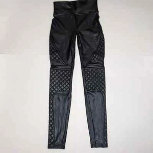 SPANX Damen-Leggings schwarz aus Kunstleder gesteppt Größe extra klein 22514 - Bild 1 von 10