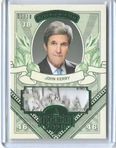 RARE 2020 DECISION ~ JOHN KERRY SHREDDED MONEY "GREEN" CARD #MO64 ~ 01/10 UNIQUE
