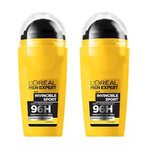 x2 L'Oreal Men Expert Invincible Sport - Anti-Perspirant Deodorant Roll-On 50ml - Picture 1 of 1