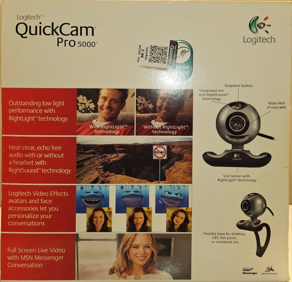 Logitech Quick Cam Pro 5000 Webcam Headset Included. Will Ship Fast. Deal!(A11) - Image 1 of 4