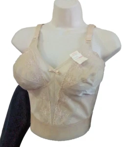 Lady Marlene Longline BH Nude mit Stickerei Style 611 Vintage Neu mit Etikett - Bild 1 von 7