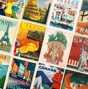 VINTAGE TRAVEL POSTERS - Classic Prints - A4 A3 A2 - Home Wall Art Decor - Picture 1 of 46