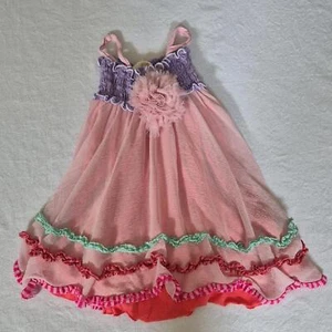 Ella & Lulu Girls Dress,  Lace Overlay, Multi Color Sz 5 - Picture 1 of 8