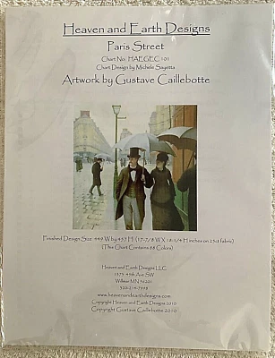 Heaven and Earth Designs Paris Street Cross Stitch Chart Caillebotte HAEGEC 101 - Image 1 of 4