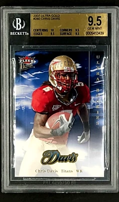 2007 Fleer Ultra Gold #280 Chris Davis RC Rookie BGS 9.5 with 10 Centering POP 1 - Image 1 of 4