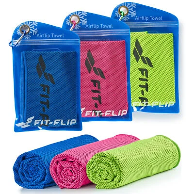 Fit-Flip Kühlhandtuch 3er Set - als cooling towel und mikrofaser Kühltuch