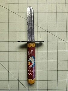 VINTAGE KNIFE INDIANS METAL RETRACTABLE TOY - Picture 1 of 3