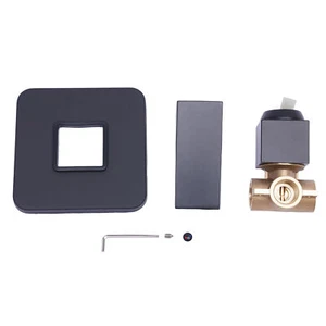 Kit de válvula mezcladora de ducha de una sola función montaje en pared negro - Imagen 1 de 9