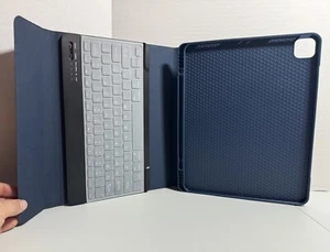 iPad Pro 12.9 Inch 2022 Wireless Keyboard & Case, Folio Cover, Dark Blue - Picture 1 of 5