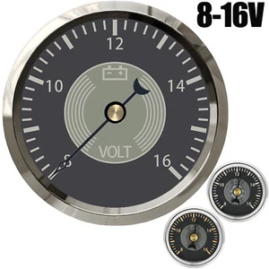 52MM Voltmeter Voltage 8-16V Gauge White&Yellow Backlight LED fit Boat Car Truck - Picture 1 of 13