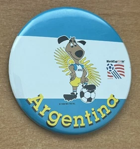 VTG Argentina 1994 World Cup Soccer Football Futbol Button Pin Pinback 94 US Dog - Picture 1 of 5