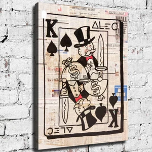 32x24" Alec Monopoly "King Spade" HD print on canvas rolled up contemporary art - Picture 1 of 6