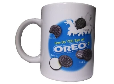 Nabisco How Do You Eat Oreo Cookies Coffee Mug 8 Fl Oz White Cup Advertising - Image 1 of 4