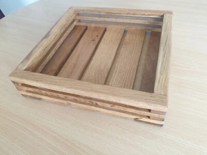 Massives Eichenholz Tablett/Obstschale/Snackschale etc 29cm x 29cm x 7cm ca. extern - Bild 1 von 7