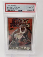 MICHAEL JORDAN 1996 Topps Season's Best STICKY FINGERS 18 PSA 10 RARE 90s INSERT