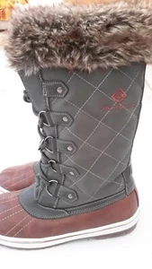DREAM PAIRS Womens Size 9 Winter Snow Boots Waterproof Faux Fur Lined Lace Up  - Picture 1 of 12
