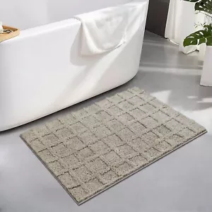 Gray Bathroom Rug 20"x31" Non-Slip Microfiber Absorbent Bath Mat for Shower - Picture 1 of 8