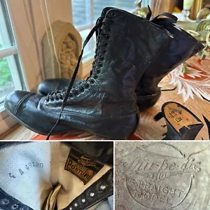 1890er schwarze viktorianische Lederstiefel von TRU-PE-DIC SHOE Store Chicago IL - Bild 1 von 24