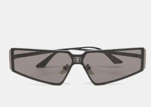 $530 Balenciaga women's Bb0192S Black /Grey Rectangle Sunglasses - New / Case - Picture 1 of 10