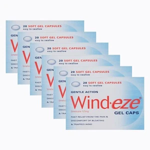 Wind-Eze Simeticone 125mg 20 Soft Gel Capsules X 6 - Picture 1 of 9