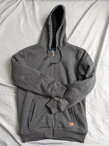 David Bitton Buffalo Hoodie Gray Sherpa Lined Cotton Heavyweight Mens Size L - Picture 1 of 11