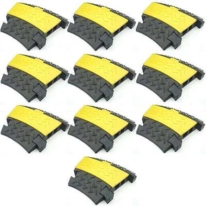 10 x 30° Kreisstück 2 Kanal Kabelbrücke PKW LKW Überfahrrampe Schutz Bogen Ecke - Picture 1 of 11