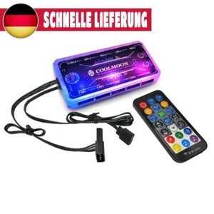 For PC Case Fan Cooling Cooler Adapter LED RGB Lamp Controller+Remote Control - Bild 1 von 7