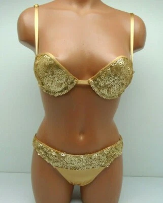 Bikini Sauvage Lentejuelas Acentuado Con Aros Push-Up Rio Parte Inferior Pequeño Tostado 54L Foto 1 de 3