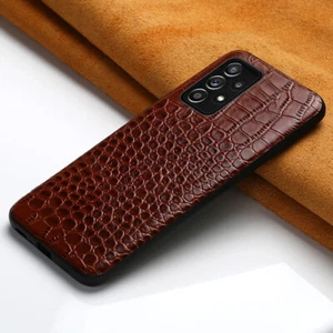 Crocodile Genuine Leather Phone Case Cover For Samsung S23 S24 S25 Ultra Note 20 - Photo 1 sur 9