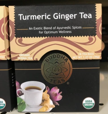 Buddha Teas органический имбирный чай с куркумой 18 чайных пакетиков без кофеина усилитель иммунитета - Изображение 1 из 4