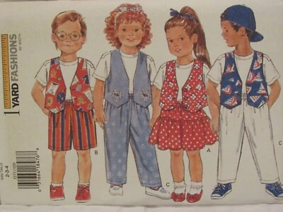 Darling BUTTERICK 3273 Toddlers Vest Top Skirt Shorts & Pants PATTERN 2-3-4 UC - Image 1 of 3