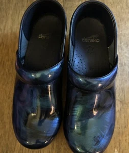 Dansko Professional Clog Größe 39 Damen US 8,5-9 Slip blaue Krawatte gefärbt gebraucht - Bild 1 von 10