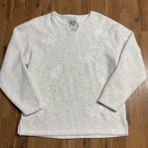 VTG Artic Image UNICOI Fleece Pullover Sweater Gray Cozy Soft Oversized Womens S - Picture 1 of 10