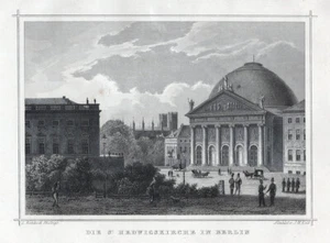 Berlin: Hedwigskirche am Bebelplatz. Echter Stahlstich, Kolb um 1880 - Picture 1 of 2