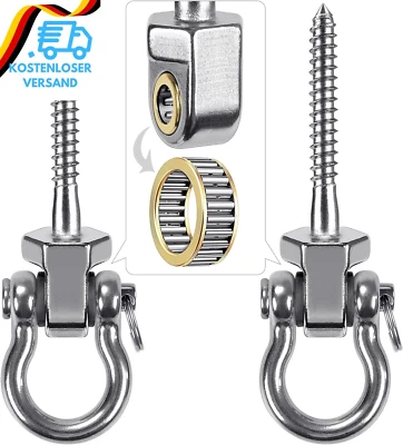 BESUCHE DEN SELEWARE-STORE SELEWARE Robuste Edelstahl-Schaukelaufhänger Mit Lagern, 2 Stück, Leise Und Glat