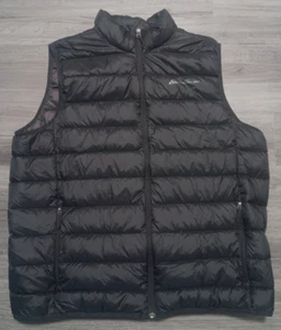 Eddie Bauer Herren schwarz Gänsedaunen EB650 durchgehender Reißverschluss gefütterte Weste Größe 2XL - Bild 1 von 8