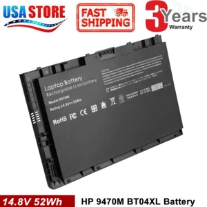 For HP EliteBook Folio 14" 9470m Battery 14.8V 52Wh 3400mAh 687945-001 BT04XL - Picture 1 of 7